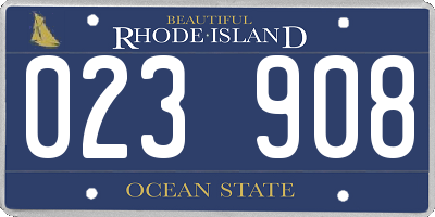 RI license plate 023908