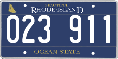 RI license plate 023911