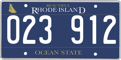 RI license plate 023912