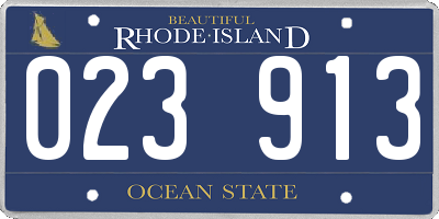 RI license plate 023913