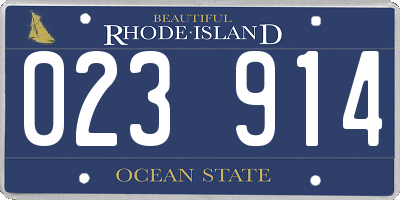 RI license plate 023914