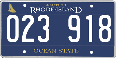 RI license plate 023918