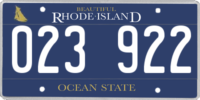 RI license plate 023922