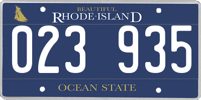 RI license plate 023935