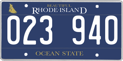 RI license plate 023940
