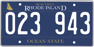 RI license plate 023943