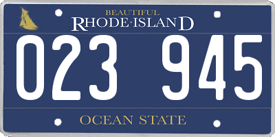 RI license plate 023945