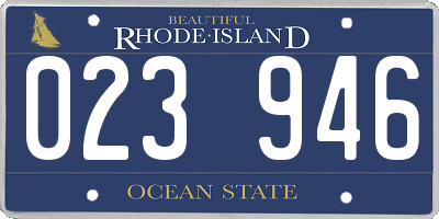 RI license plate 023946