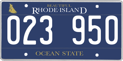 RI license plate 023950