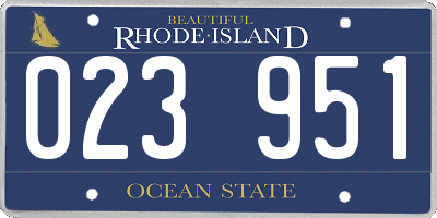 RI license plate 023951