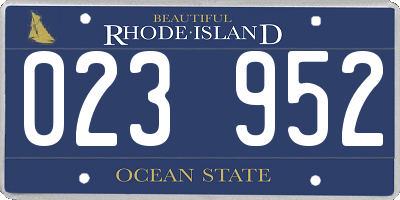 RI license plate 023952