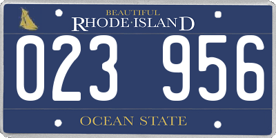 RI license plate 023956