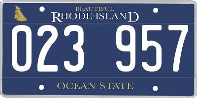 RI license plate 023957