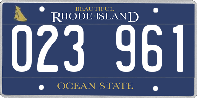 RI license plate 023961