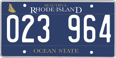 RI license plate 023964