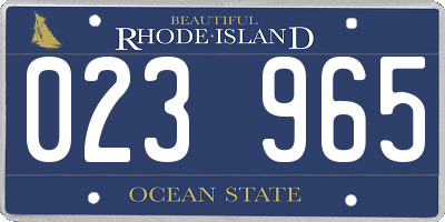 RI license plate 023965