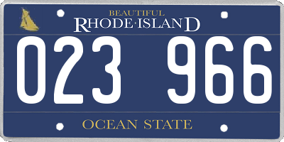 RI license plate 023966
