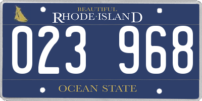 RI license plate 023968