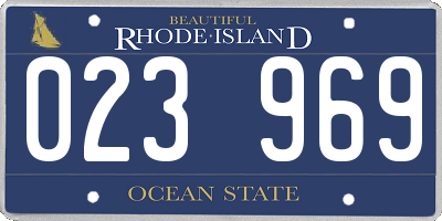RI license plate 023969