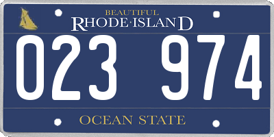 RI license plate 023974