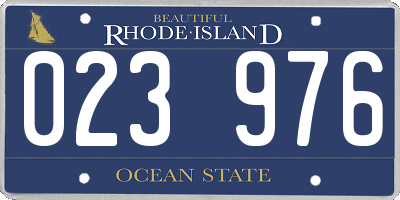 RI license plate 023976