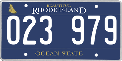 RI license plate 023979