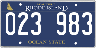 RI license plate 023983