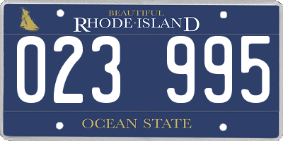 RI license plate 023995