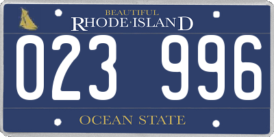 RI license plate 023996