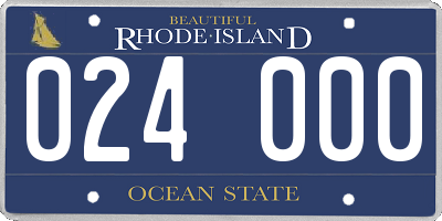 RI license plate 024000