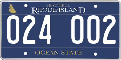 RI license plate 024002