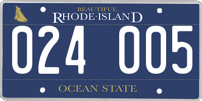 RI license plate 024005