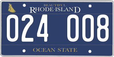 RI license plate 024008