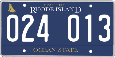 RI license plate 024013