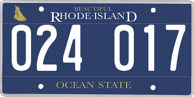 RI license plate 024017