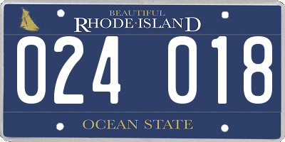 RI license plate 024018