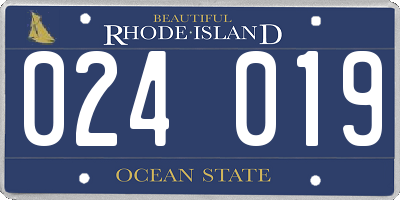 RI license plate 024019