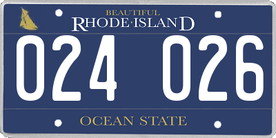 RI license plate 024026