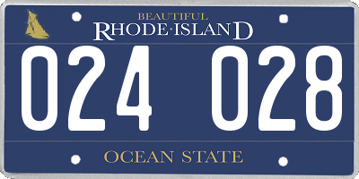 RI license plate 024028