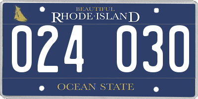 RI license plate 024030