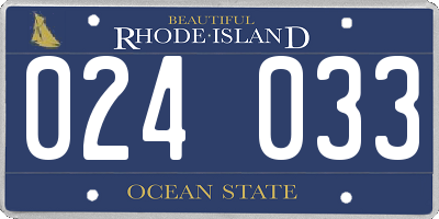 RI license plate 024033