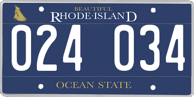 RI license plate 024034