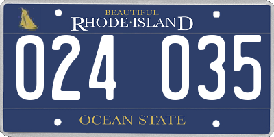 RI license plate 024035