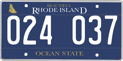 RI license plate 024037