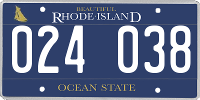 RI license plate 024038