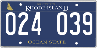 RI license plate 024039