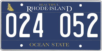 RI license plate 024052