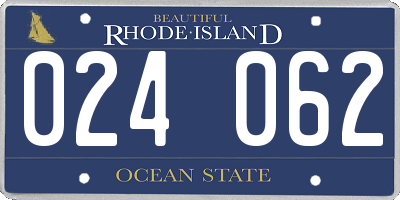 RI license plate 024062