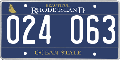 RI license plate 024063