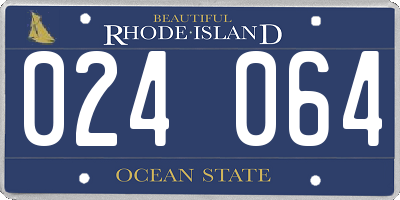 RI license plate 024064